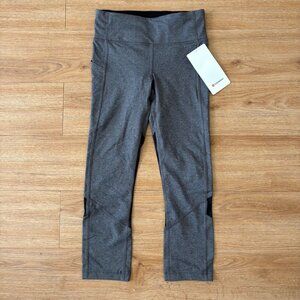 Lululemon Athletic Pace Rival MR Crop Yoga Pants 22” Heathered Black NWT Sz 4